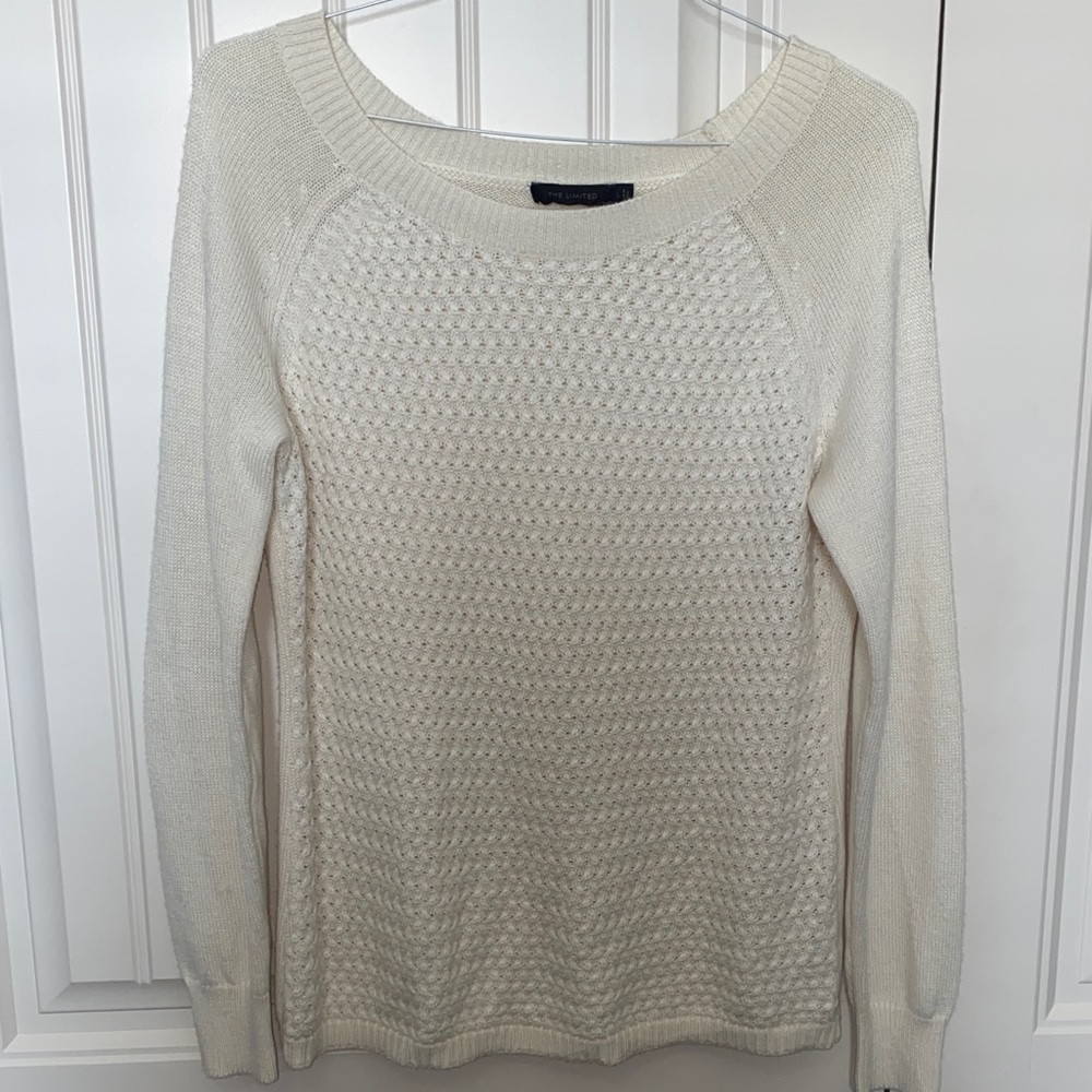 The Limited Cream Textured Sweater